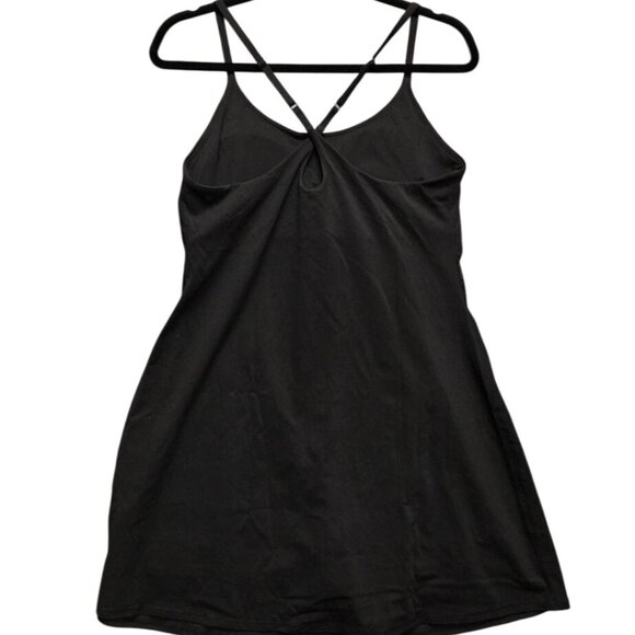 Athleisure Athletic  Black Spaghetti Strap Mini Dress Shorts Shelf Bra XL - Picture 2 of 8